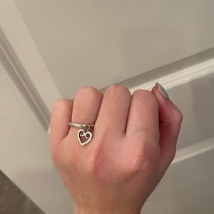 James Avery heart dangle ring